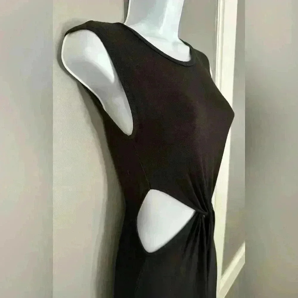 Antistar Black Cutout Wide Leg Jumpsuit Sleeveless Open Back Size Small - Picture 7 of 11
